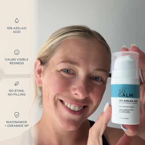 10% azelaic acid, calms visible redness, no sting or pilling, niacinamide and ceramide NP